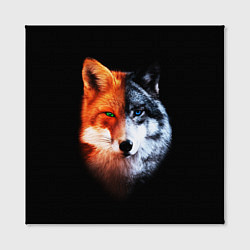 Холст квадратный Волк и Лисица, цвет: 3D-принт — фото 2
