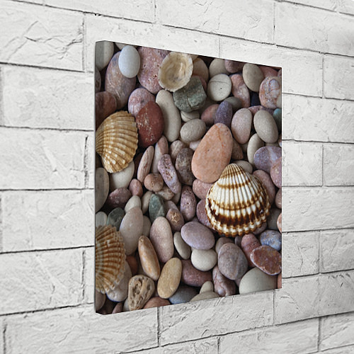 Картина квадратная Морские камни и ракушки / 3D-принт – фото 3