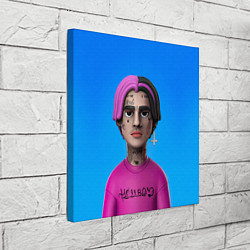 Холст квадратный Lil Peep На Синем Фоне, цвет: 3D-принт — фото 2