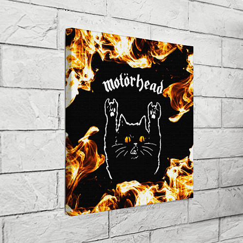 Картина квадратная Motorhead рок кот и огонь / 3D-принт – фото 3