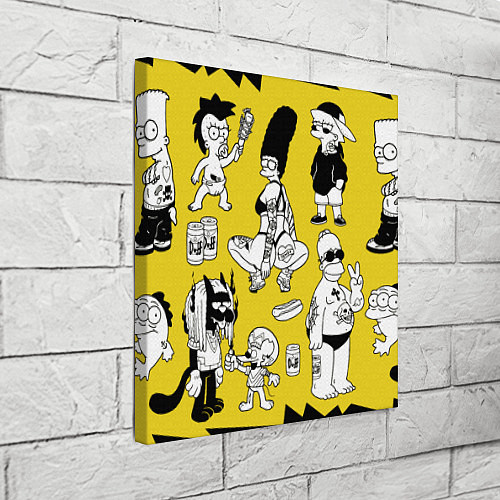 Картина квадратная Весёлая компашка мультфильма Симпсоны - полный рас / 3D-принт – фото 3