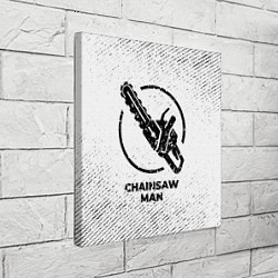 Холст квадратный Chainsaw Man с потертостями на светлом фоне, цвет: 3D-принт — фото 2
