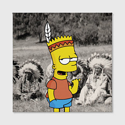 Холст квадратный Барт Симпсон - начинающий индеец, цвет: 3D-принт — фото 2