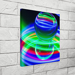 Холст квадратный Волнообразные абстрактные линии и шары, цвет: 3D-принт — фото 2
