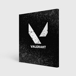 Холст квадратный Valorant с потертостями на темном фоне, цвет: 3D-принт