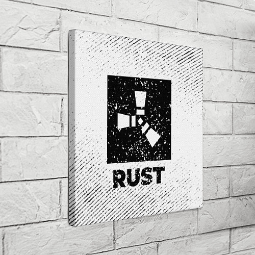 Картина квадратная Rust с потертостями на светлом фоне / 3D-принт – фото 3
