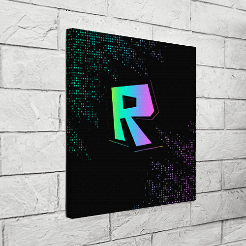 Картина квадратная Roblox logo neon / 3D-принт – фото 3