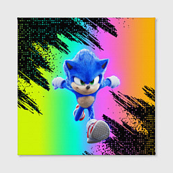 Холст квадратный Sonic neon, цвет: 3D-принт — фото 2