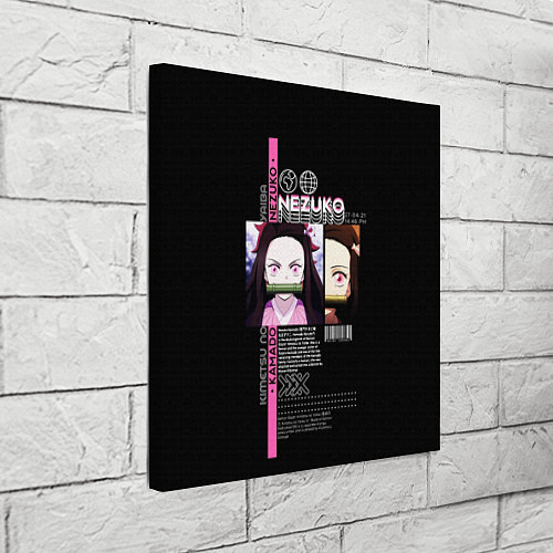 Картина квадратная Незуко Камадо - Клинок, рассекающий демонов / 3D-принт – фото 3