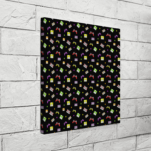 Картина квадратная 90s pattern on black / 3D-принт – фото 3