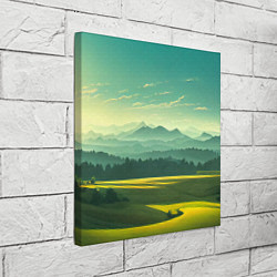 Холст квадратный Зелёная долина, пейзаж, цвет: 3D-принт — фото 2