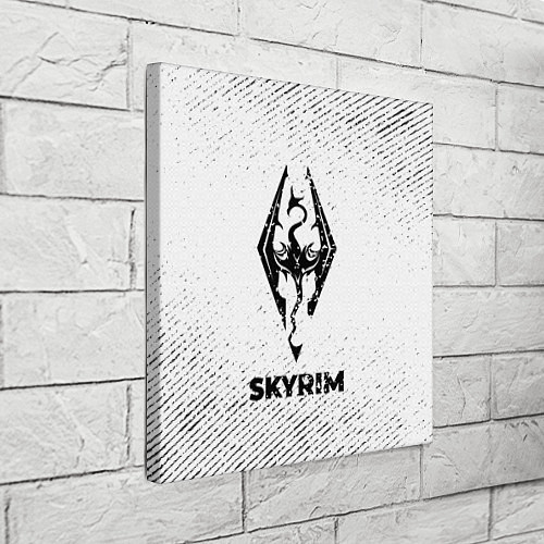 Картина квадратная Skyrim с потертостями на светлом фоне / 3D-принт – фото 3
