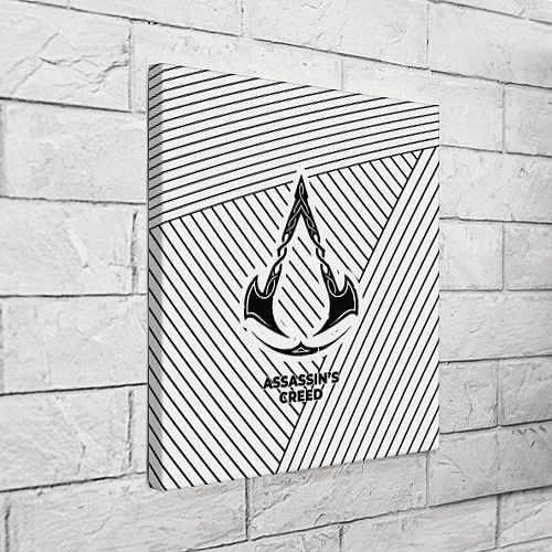 Картина квадратная Символ Assassins Creed на светлом фоне с полосами / 3D-принт – фото 3
