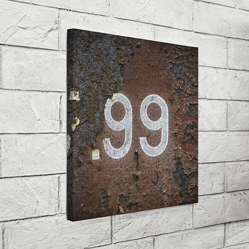 Картина квадратная Номер 99 на ржавом металле / 3D-принт – фото 3