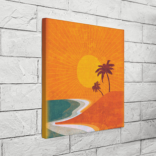 Картина квадратная Закат на побережье минимализм / 3D-принт – фото 3