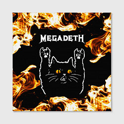Холст квадратный Megadeth рок кот и огонь, цвет: 3D-принт — фото 2