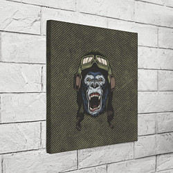 Холст квадратный Горилла-пилот, цвет: 3D-принт — фото 2