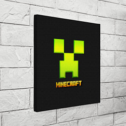 Холст квадратный Minecraft: neon logo, цвет: 3D-принт — фото 2