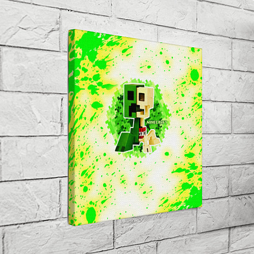 Картина квадратная Minecraft creeper green / 3D-принт – фото 3