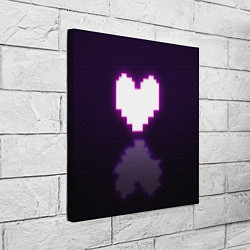 Холст квадратный Undertale heart neon, цвет: 3D-принт — фото 2