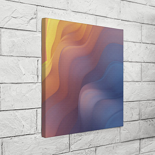 Картина квадратная Оранжево-фиолетовый абстрактный дым / 3D-принт – фото 3