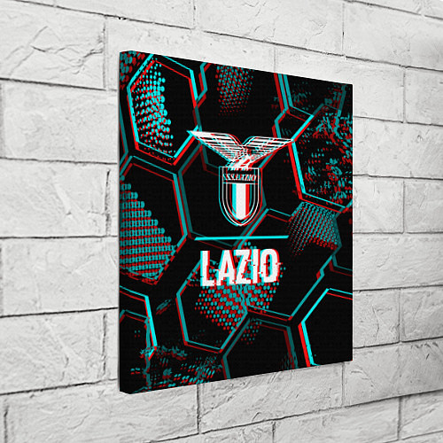 Картина квадратная Lazio FC в стиле glitch на темном фоне / 3D-принт – фото 3