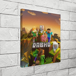 Холст квадратный Давид Minecraft, цвет: 3D-принт — фото 2