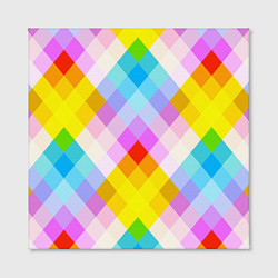 Холст квадратный Узор из разноцветных ромбов, цвет: 3D-принт — фото 2