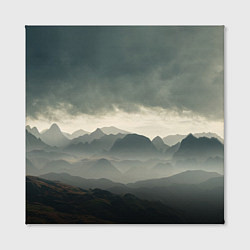 Холст квадратный Пасмурная погода в горах Пейзаж, цвет: 3D-принт — фото 2