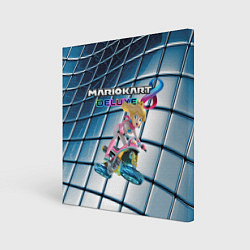 Холст квадратный Принцесса Персик гонщица - Mario Kart 8 Deluxe, цвет: 3D-принт