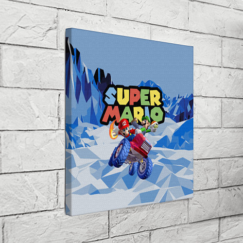 Картина квадратная Марио и Луиджи гонщики - Super Mario / 3D-принт – фото 3