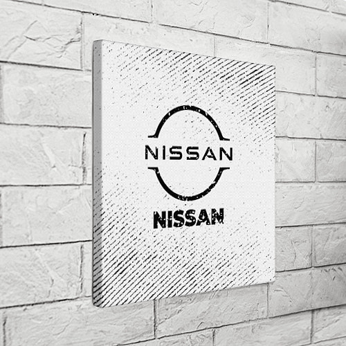 Картина квадратная Nissan с потертостями на светлом фоне / 3D-принт – фото 3