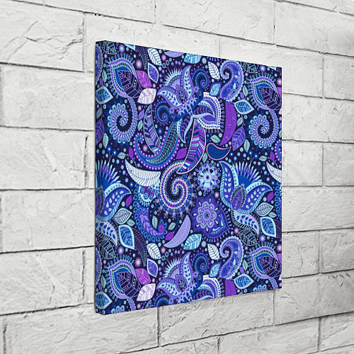 Картина квадратная Фиолетовые цветы узор / 3D-принт – фото 3