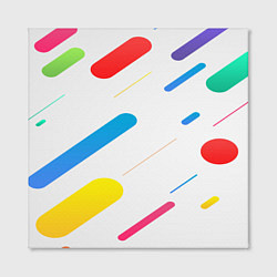 Холст квадратный Разноцветные круги и полосы, цвет: 3D-принт — фото 2