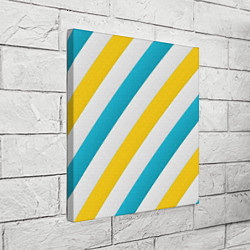 Холст квадратный Желтые и синие полосы, цвет: 3D-принт — фото 2