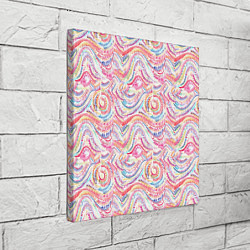 Холст квадратный Розовые завитушки акварель, цвет: 3D-принт — фото 2
