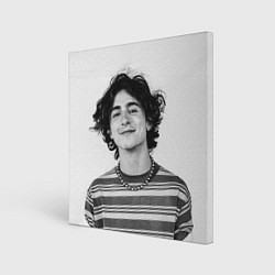 Холст квадратный Timothee Chalamet black white photo, цвет: 3D-принт