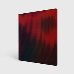 Холст квадратный Красные абстрактные волны во тьме, цвет: 3D-принт