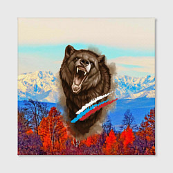 Холст квадратный Не буди зверя русский медведь, цвет: 3D-принт — фото 2