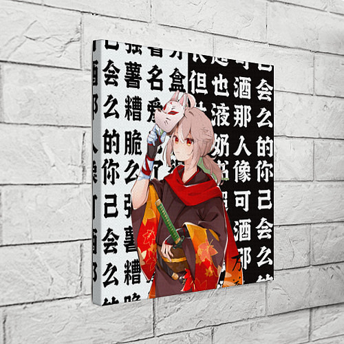 Картина квадратная Каэдэхара Кадзуха с мечом - Genshin Impact / 3D-принт – фото 3