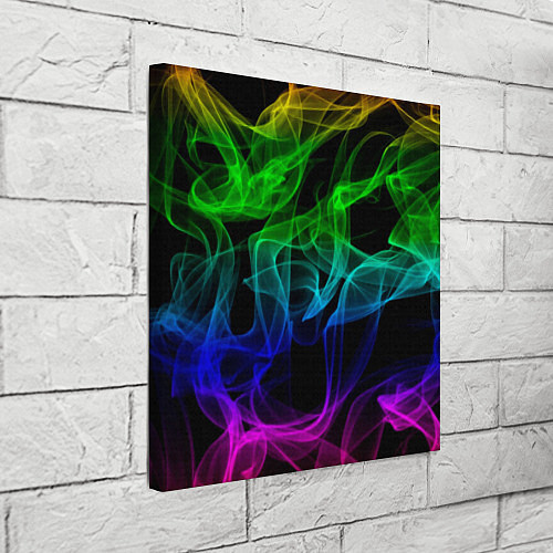 Картина квадратная Разноцветный неоновый дым / 3D-принт – фото 3