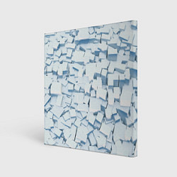 Холст квадратный Множество белых кубов в абстракции, цвет: 3D-принт