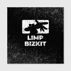 Холст квадратный Limp Bizkit с потертостями на темном фоне, цвет: 3D-принт — фото 2