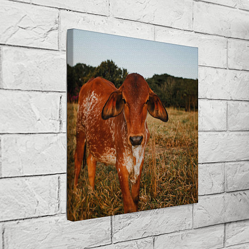 Картина квадратная Коровка на поле / 3D-принт – фото 3