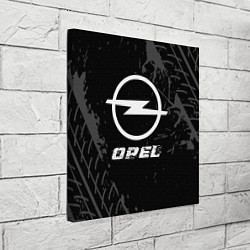 Холст квадратный Opel speed на темном фоне со следами шин, цвет: 3D-принт — фото 2