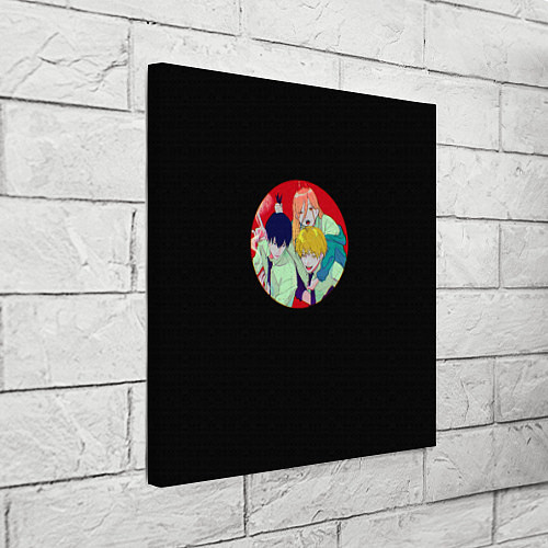 Картина квадратная Человек-бензопила Дэндзи, Пауэр и Аки / 3D-принт – фото 3