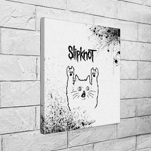 Картина квадратная Slipknot рок кот на светлом фоне / 3D-принт – фото 3