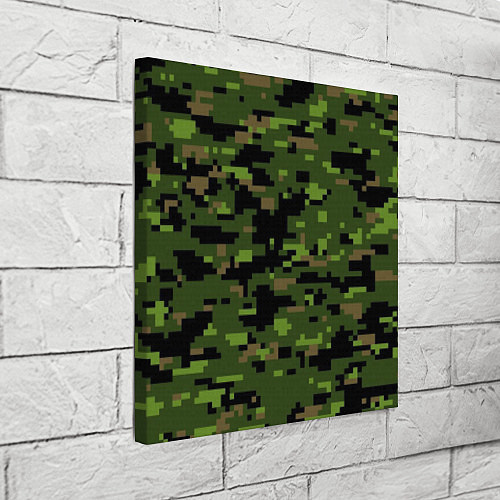 Картина квадратная Камуфляж лесной пиксель / 3D-принт – фото 3