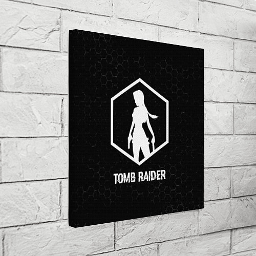 Картина квадратная Tomb Raider glitch на темном фоне / 3D-принт – фото 3