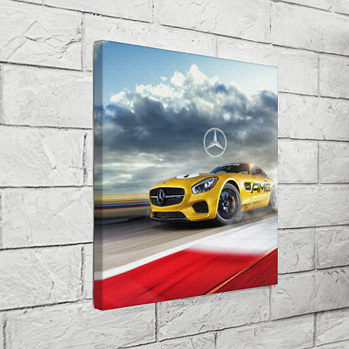 Картина квадратная Mercedes AMG V8 Biturbo на трассе / 3D-принт – фото 3